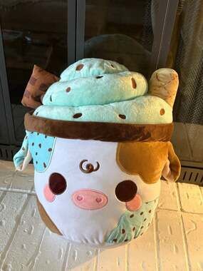 20 in. Cuddle Barn PlushGoals Mint Chocolate Chip Mooshake Scented Plush